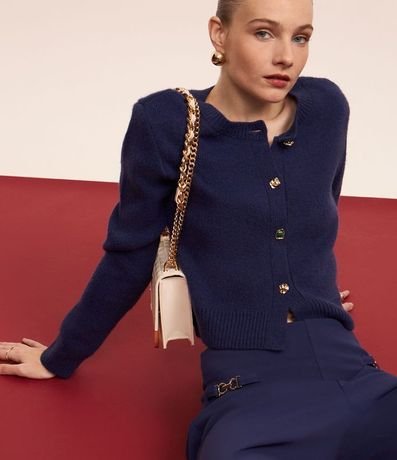 Cardigan Canelado en Punto con Botones Mixtos 6