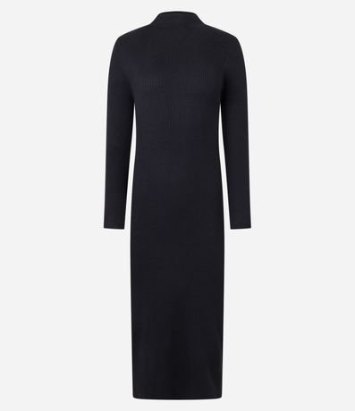 Vestido Long Midi en Punto con Cuello Alto 8