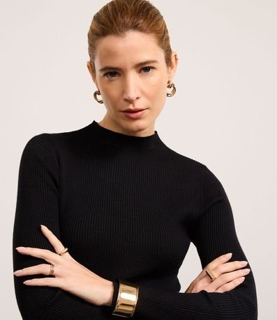 Vestido Long Midi en Punto con Cuello Alto 5