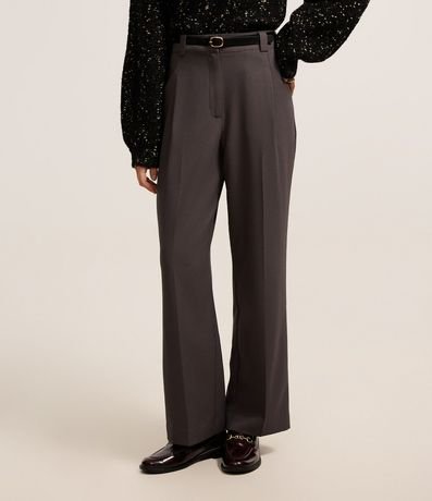 Pantalón Wide Leg Sastrería con Pliegues y Cinturón con Hebilla 3