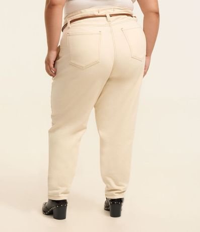 Pantalón Carrot Sarga con Bolsillo Cuchillo y Cinturón Curve & Plus Size 2