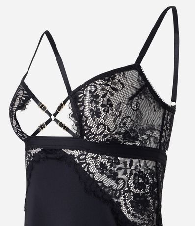 Camisón sin copa en Poliamida con Textura de Encaje en el Busto 6