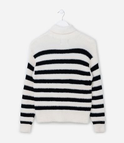 Suéter Infantil Peludito con Estampa Rayada - Talle 5 a 14 años 2