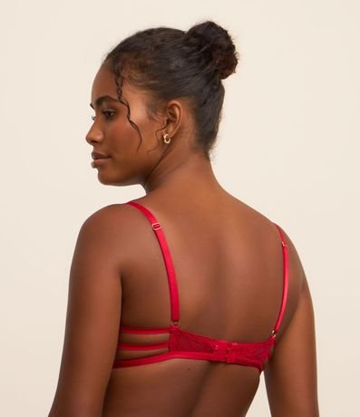 Soutien Media Copa Hueca en Encaje Floral con Detalle Metálico 3