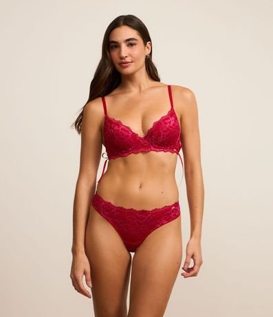 Soutien Base Copa Hueca en Encaje Bicolor con Lazo Lateral 2