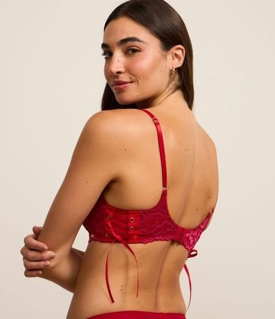 Soutien Base Copa Hueca en Encaje Bicolor con Lazo Lateral 3