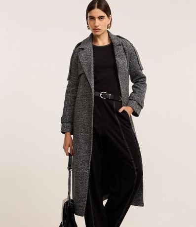 Pantalón Recto Cintura Alta en Ponto Roma con Costura Aparente 2