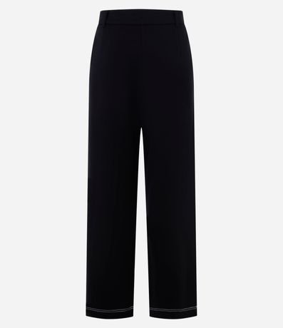 Pantalón Recto Cintura Alta en Ponto Roma con Costura Aparente 6