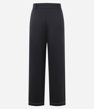 Pantalón Recto Cintura Alta en Ponto Roma con Costura Aparente 6