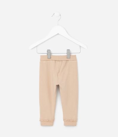 Pantalones Infantiles con Cintura Doblada y Lazo Aplicado - Talle RN a 18 meses 2
