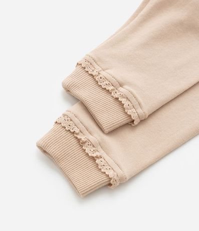 Pantalones Infantiles con Cintura Doblada y Lazo Aplicado - Talle RN a 18 meses 4