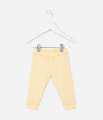 Pantalones Infantiles con Cintura Doblada y Lazo Aplicado - Talle RN a 18 meses 2