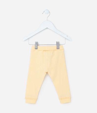 Pantalones Infantiles con Cintura Doblada y Lazo Aplicado - Talle RN a 18 meses 3