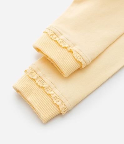 Pantalones Infantiles con Cintura Doblada y Lazo Aplicado - Talle RN a 18 meses 5