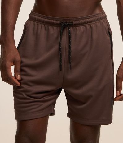 Bermuda Deportiva Texturizada con Cintura Elástica y Bolsillos con Cremallera 2