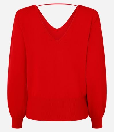 Blusa en Punto con Escote V y Hombrera 8