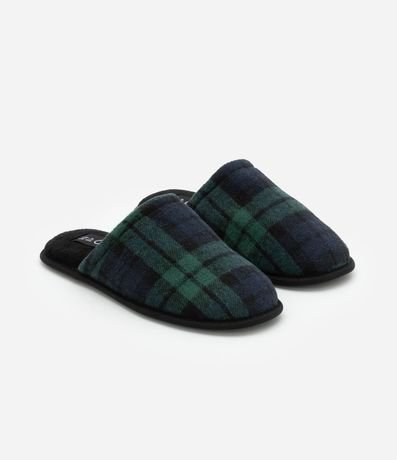 Pantufla Ojota en Franela de Cuadros 2