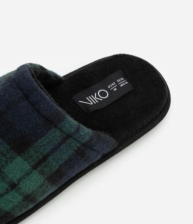 Pantufla Ojota en Franela de Cuadros 4