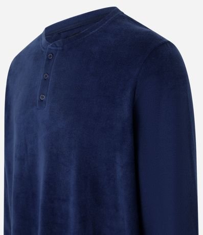 Camisa de Pijama en Plush con Botones 6