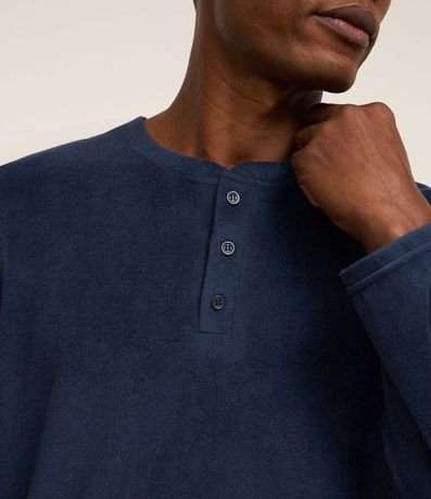 Camisa de Pijama en Plush con Botones 3