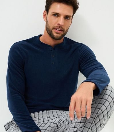 Camisa de Pijama en Plush con Botones
