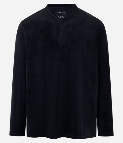 Camisa de Pijama en Plush con Botones 5