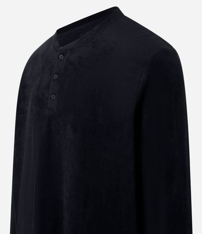 Camisa de Pijama en Plush con Botones 6