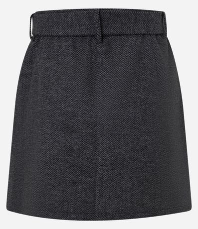 Pollera Corta en Polyvelour de Cuadros con Cinturón 2