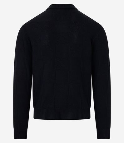 Suéter Abierto Boxy en Algodón con Textura de Cuadros 7