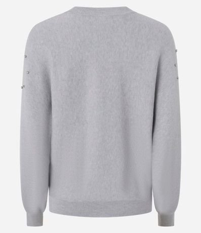 Blusa en Punto con Mangas Abullonadas y Piedritas 7