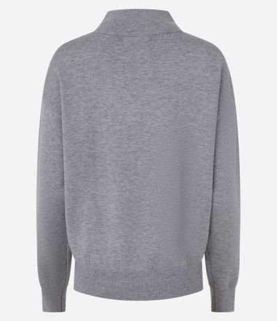 Suéter en Punto con Cremallera en Cuello Alto y Brillos Aplicados 7