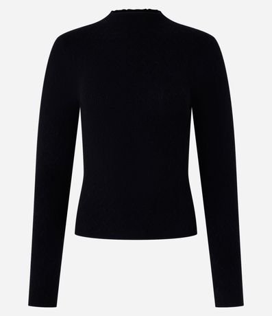 Blusa Ajustada en Punto con Ponto Diferenciado