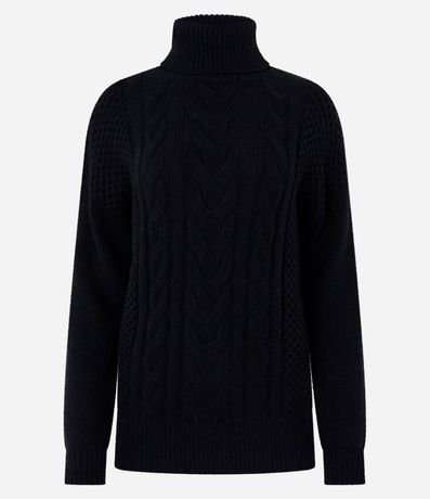 Suéter en Punto con Cuello alto y Ponto Diferenciado 5