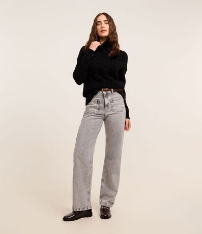 Suéter en Punto con Cuello alto y Ponto Diferenciado 2