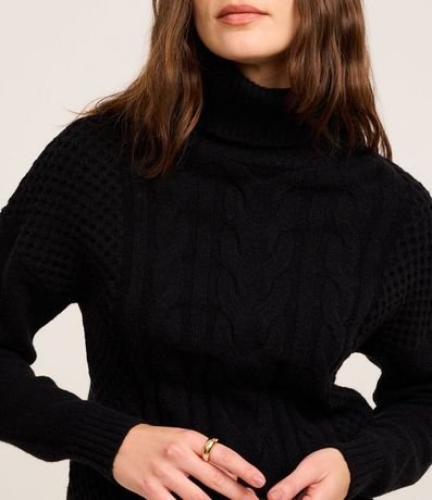 Suéter en Punto con Cuello alto y Ponto Diferenciado 3