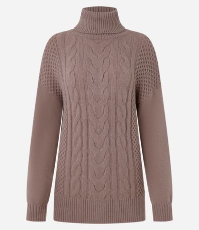 Suéter en Punto con Cuello alto y Ponto Diferenciado 7