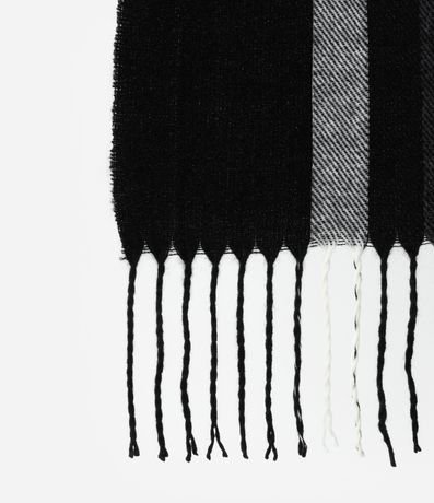 Bufanda en Punto con Estampa de Cuadros y Franjas 2