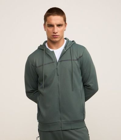Saco Deportivo Texturizado con Raya Reflectante y Capucha
