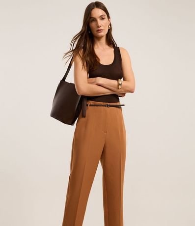 Pantalón Zanahoria Sastrería con Cinturón Hebilla 2