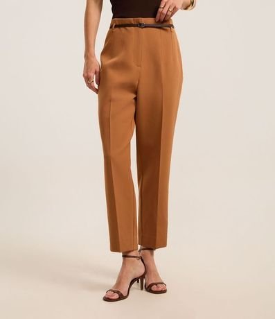 Pantalón Zanahoria Sastrería con Cinturón Hebilla 3