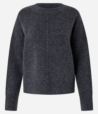 Suéter en Punto de Fondo Melange con Friso 6