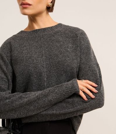 Suéter en Punto de Fondo Melange con Friso 3