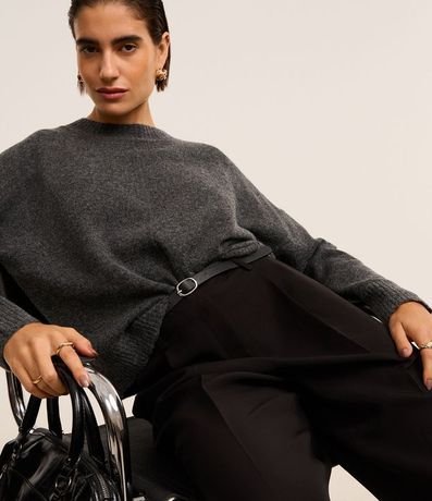 Suéter en Punto de Fondo Melange con Friso 5