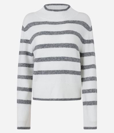 Suéter en Punto con Cuello y Rayas 4