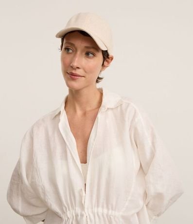 Gorra Aba Curva en Lino y Viscosa