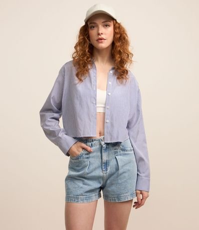 Short Baggy Jeans con Cintura Interno Vichy 2