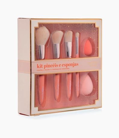 Conjunto 04 Brochas de Maquillaje + 02 Esponjas Alchemia 2