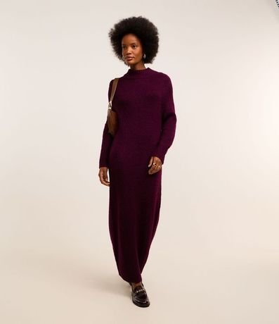 Vestido New Midi en Punto con Cuello Alto Acanalada 3