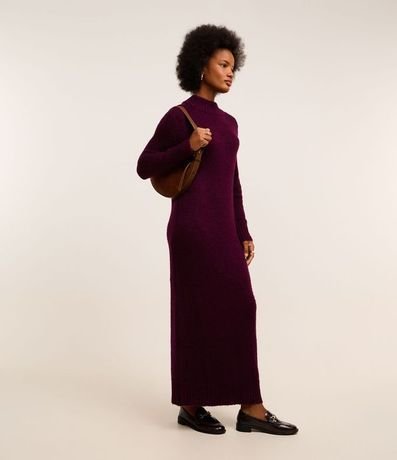 Vestido New Midi en Punto con Cuello Alto Acanalada 5