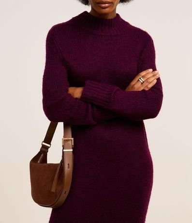 Vestido New Midi en Punto con Cuello Alto Acanalada 6